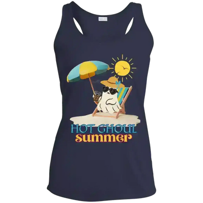 Hot Ghoul Summer Beach Ghost Humor Racerback Tank - Cady Creations