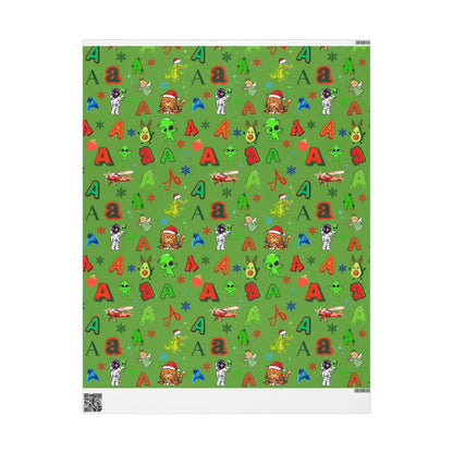 "A" Christmas Wrapping Paper – Alphabet Gift Swap Collection