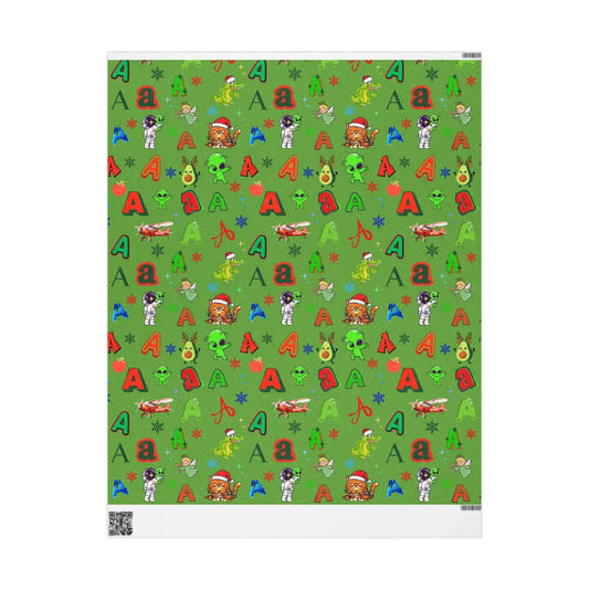 "A" Christmas Wrapping Paper – Alphabet Gift Swap Collection