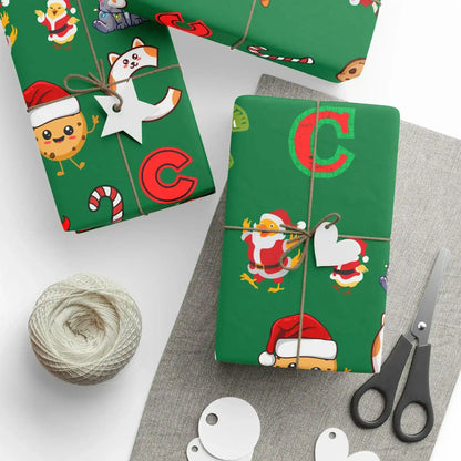"C" Christmas Wrapping Paper – Alphabet Gift Swap Collection
