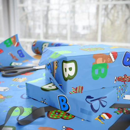 "B" Christmas Wrapping Paper – Alphabet Gift Swap Collection