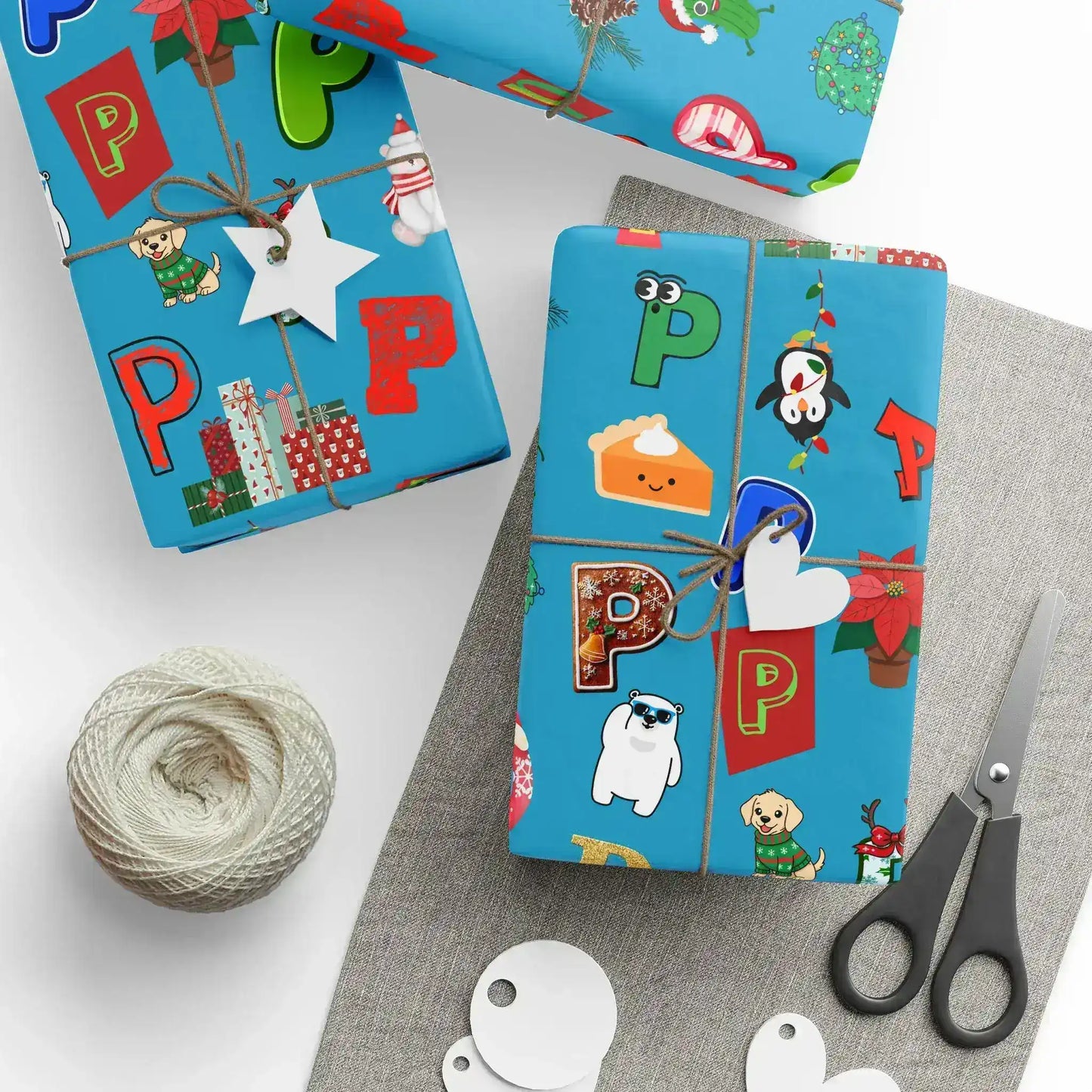 "P" Christmas Wrapping Paper – Alphabet Gift Swap Collection