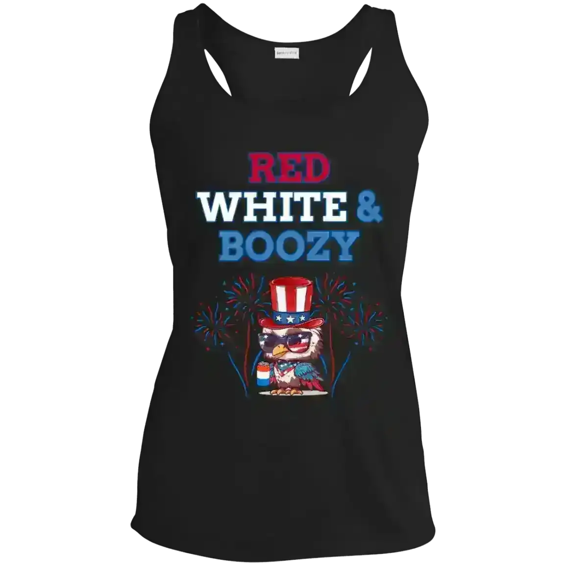 Red White & Boozy Patriotic July 4th Racerback Tank - Cady Creations