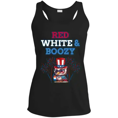 Red White & Boozy Patriotic July 4th Racerback Tank - Cady Creations