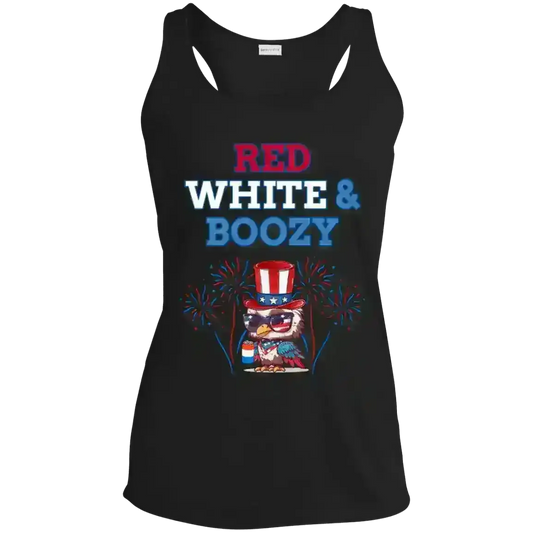 Red White & Boozy Patriotic July 4th Racerback Tank - Cady Creations