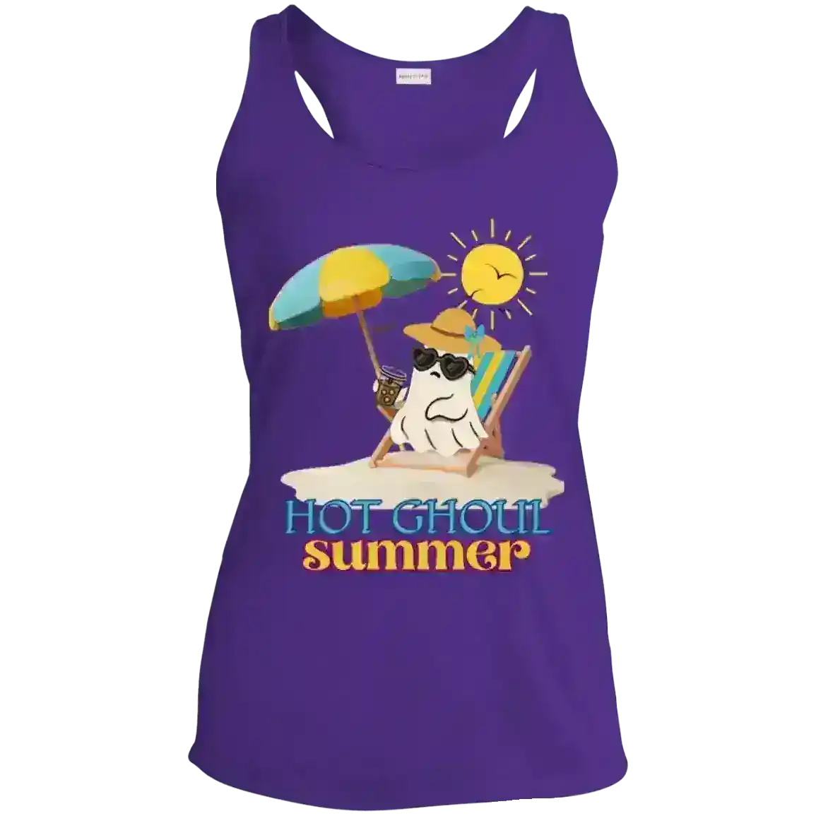 Hot Ghoul Summer Beach Ghost Humor Racerback Tank - Cady Creations