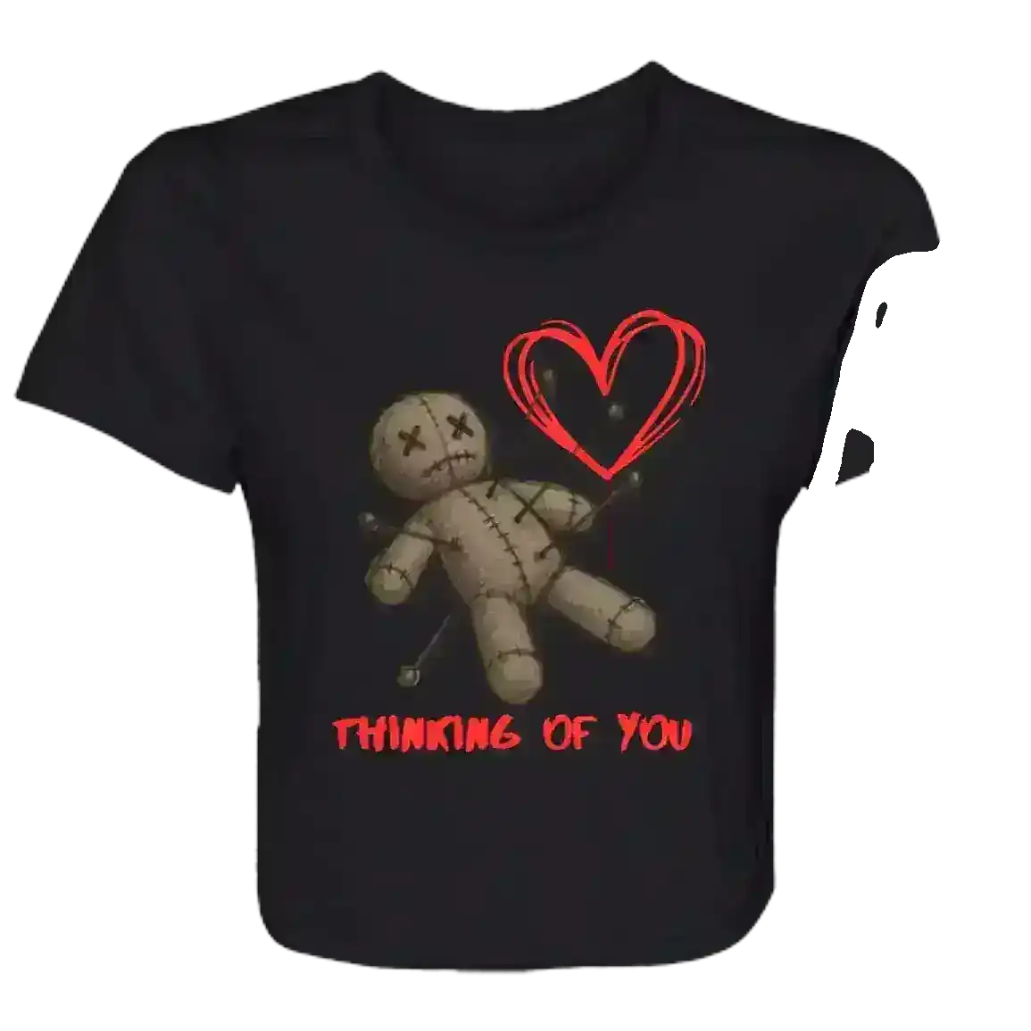 Thinking Of You Voodoo Doll Dark Romance Flowy Crop Top - Cady Creations
