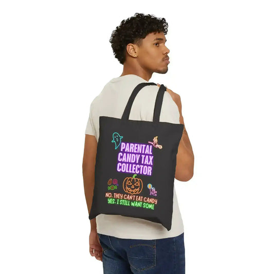 Parental Candy Tax Collector – Funny Trick-or-Treat Tote for Parents Neon Halloween Bag - Cady Creations