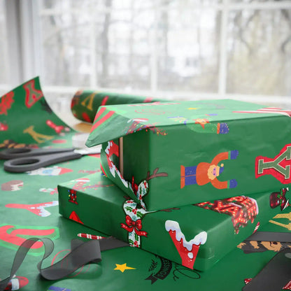 "Y" Yippee-Ki-Yay Christmas Wrapping Paper – Alphabet Gift Swap Collection