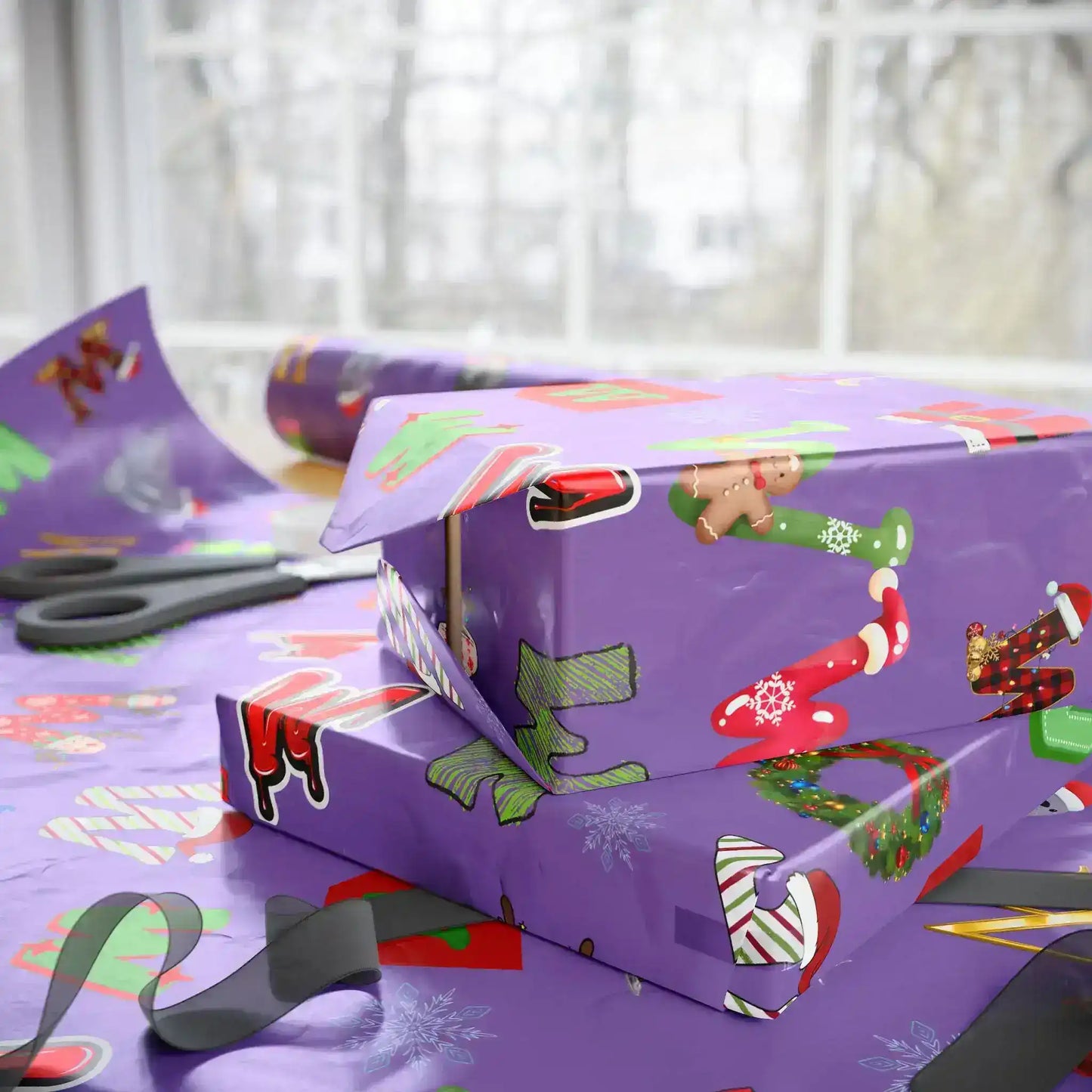 "W" Christmas Wrapping Paper – Alphabet Gift Swap Collection