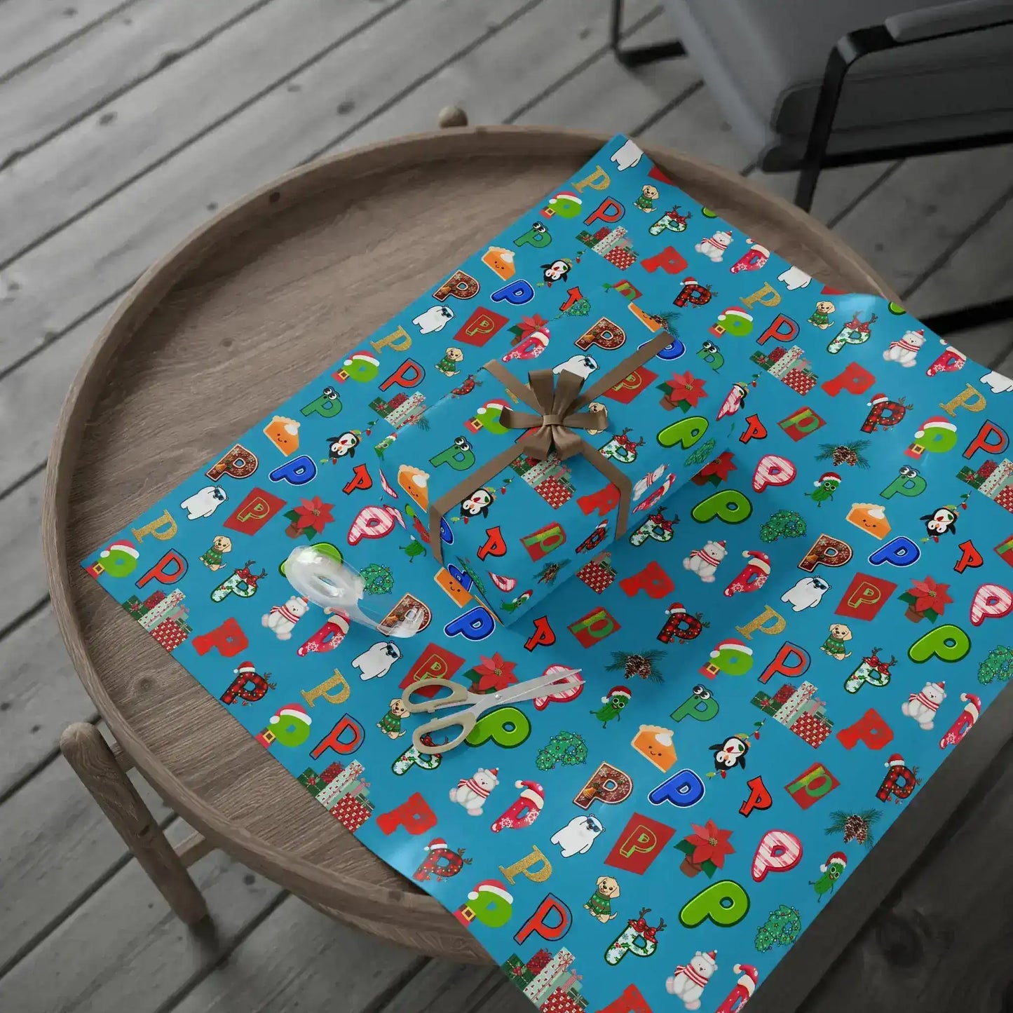 "P" Christmas Wrapping Paper – Alphabet Gift Swap Collection