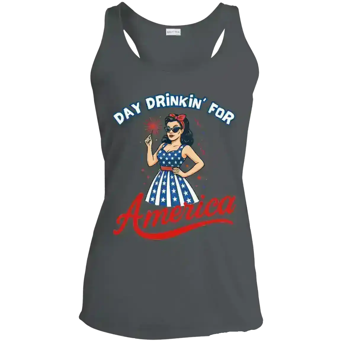 Day Drinkin' For America Patriotic July 4th Racerback Tank - Cady Creations
