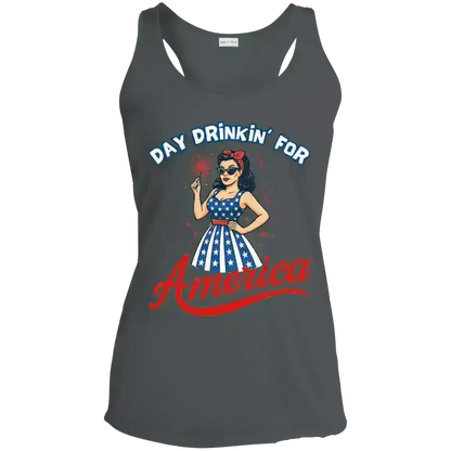 Day Drinkin' For America Patriotic July 4th Racerback Tank - Cady Creations