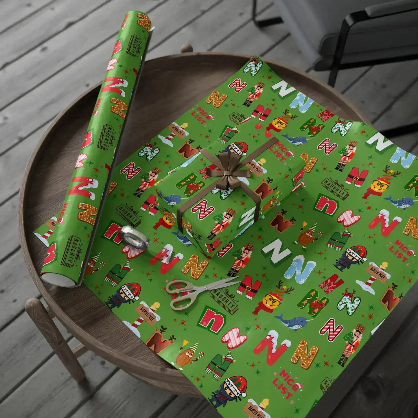 "N" Christmas Wrapping Paper – Alphabet Gift Swap Collection
