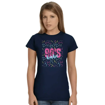 90's Babe Retro Vibes Fitted Graphic Tee - Cady Creations
