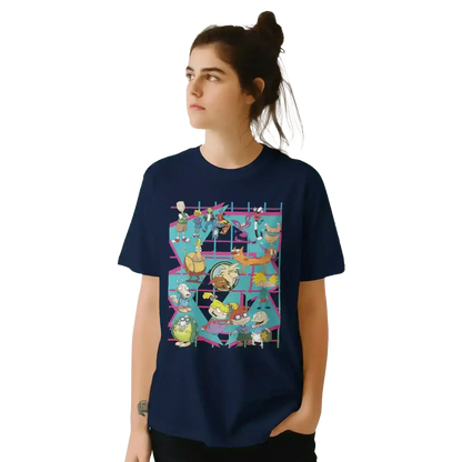 90s Kids Only: Retro Cartoon Squad Grid Unisex T-Shirt - Cady Creations