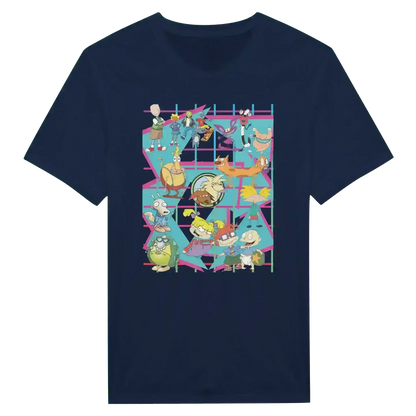 90s Kids Only: Retro Cartoon Squad Grid Unisex T-Shirt - Cady Creations