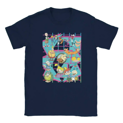 90s Kids Only: Retro Cartoon Squad Grid Unisex T-Shirt - Cady Creations