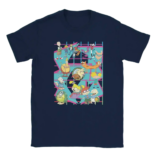 90s Kids Only: Retro Cartoon Squad Grid Unisex T-Shirt - Cady Creations