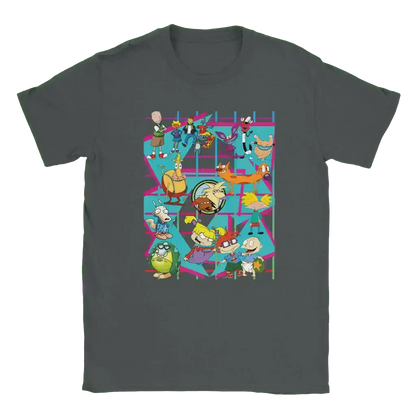 90s Kids Only: Retro Cartoon Squad Grid Unisex T-Shirt - Cady Creations