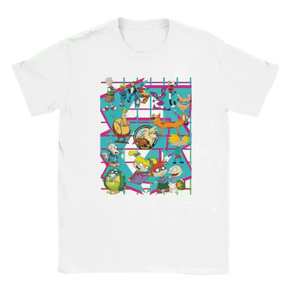 90s Kids Only: Retro Cartoon Squad Grid Unisex T-Shirt - Cady Creations