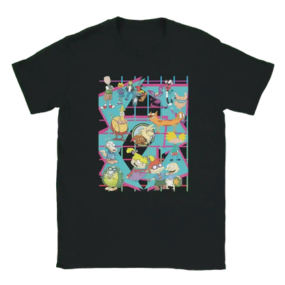 90s Kids Only: Retro Cartoon Squad Grid Unisex T-Shirt - Cady Creations