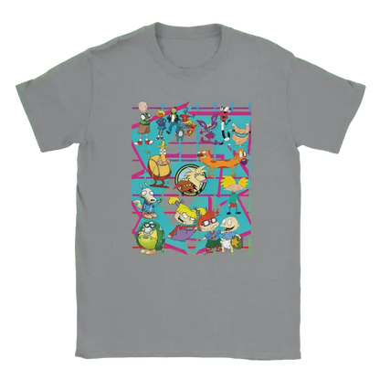 90s Kids Only: Retro Cartoon Squad Grid Unisex T-Shirt - Cady Creations