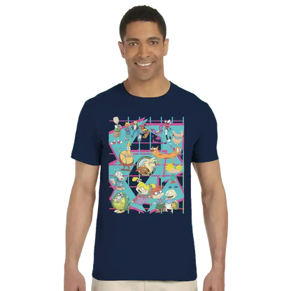 90s Kids Only: Retro Cartoon Squad Grid Unisex T-Shirt - Cady Creations