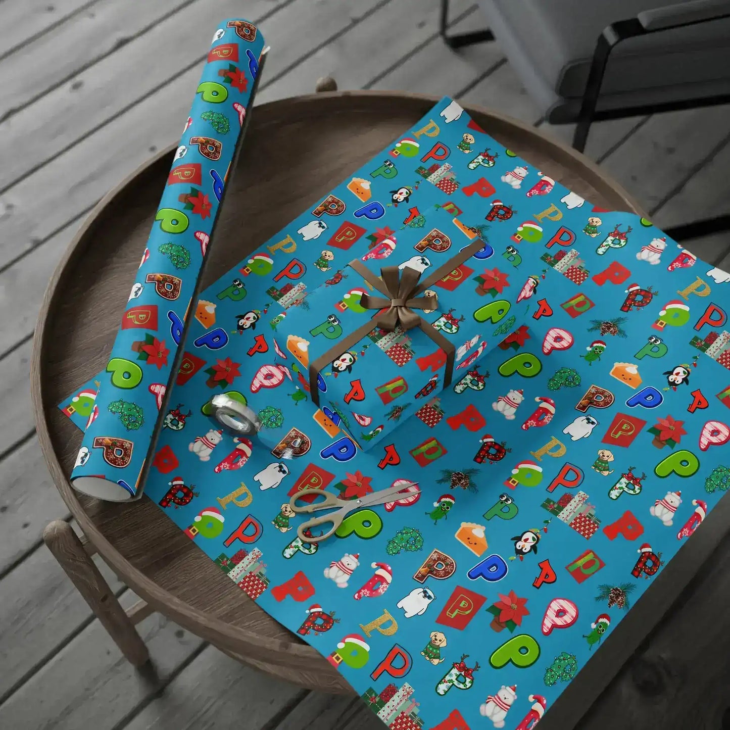 "P" Christmas Wrapping Paper – Alphabet Gift Swap Collection