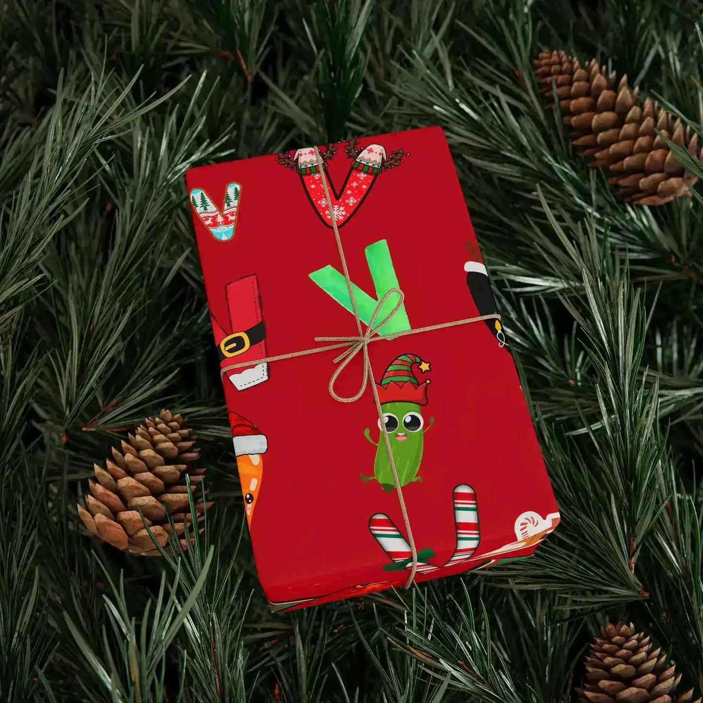 "V" Christmas Wrapping Paper – Alphabet Gift Swap Collection