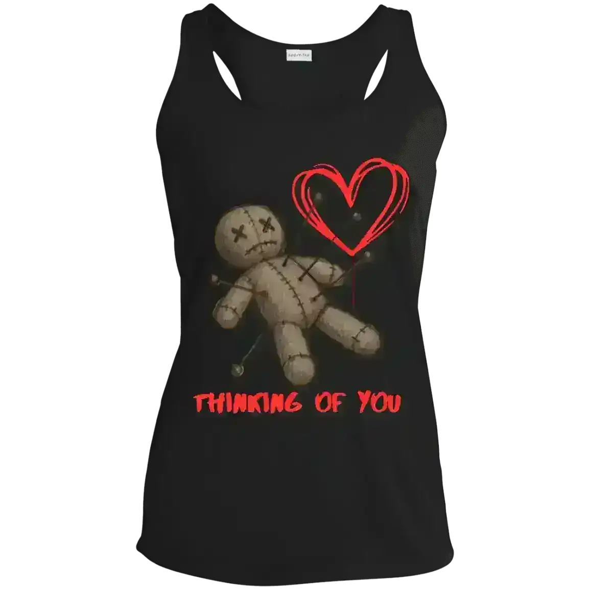 Thinking Of You Voodoo Doll Dark Humor Racerback Tank - Cady Creations