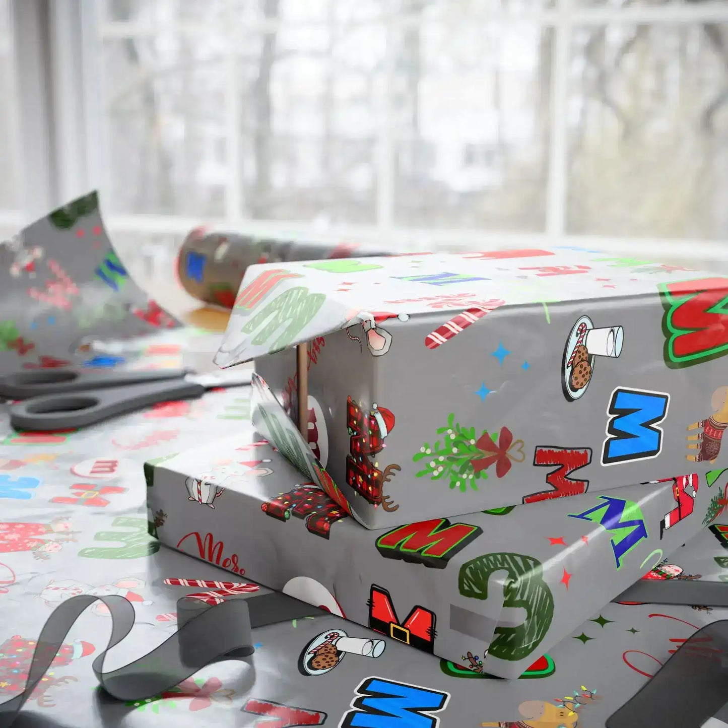 "M" Christmas Wrapping Paper – Alphabet Gift Swap Collection