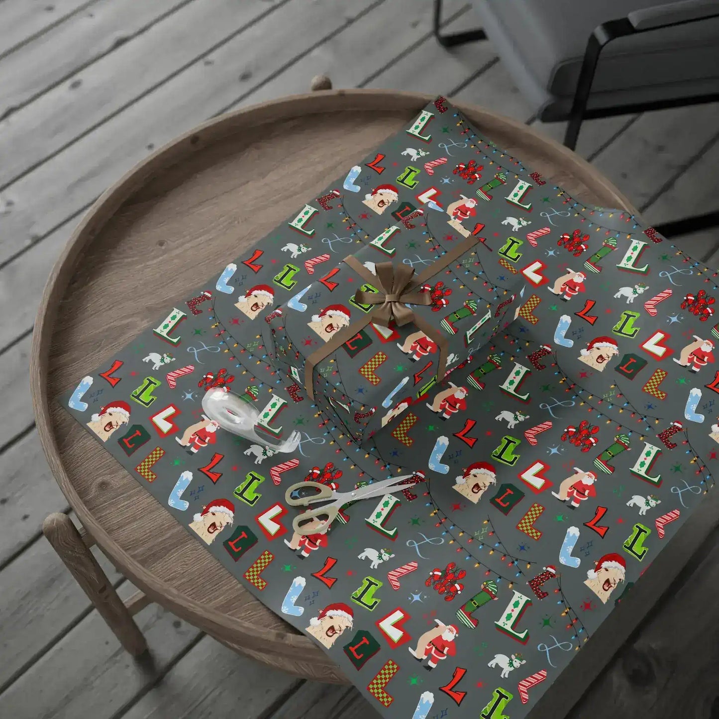 "L" Christmas Wrapping Paper – Alphabet Gift Swap Collection