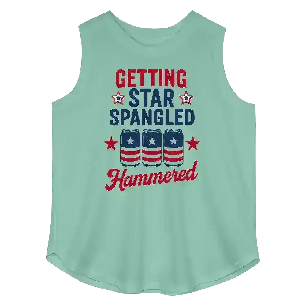 Getting Star Spangled Hammered Patriotic Curvy Relaxed Tank - Cady Creations