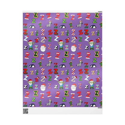 "Z" Zombie Santa Christmas Wrapping Paper – Alphabet Gift Swap Collection