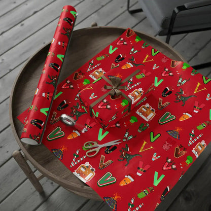 "V" Christmas Wrapping Paper – Alphabet Gift Swap Collection