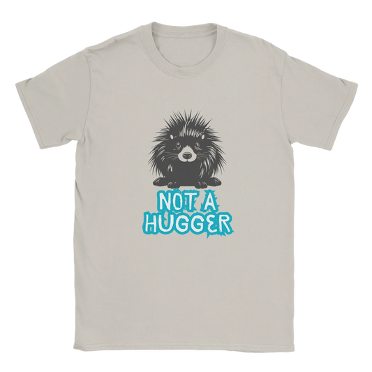 Porcupine graphic tee with "Not a Hugger" text.