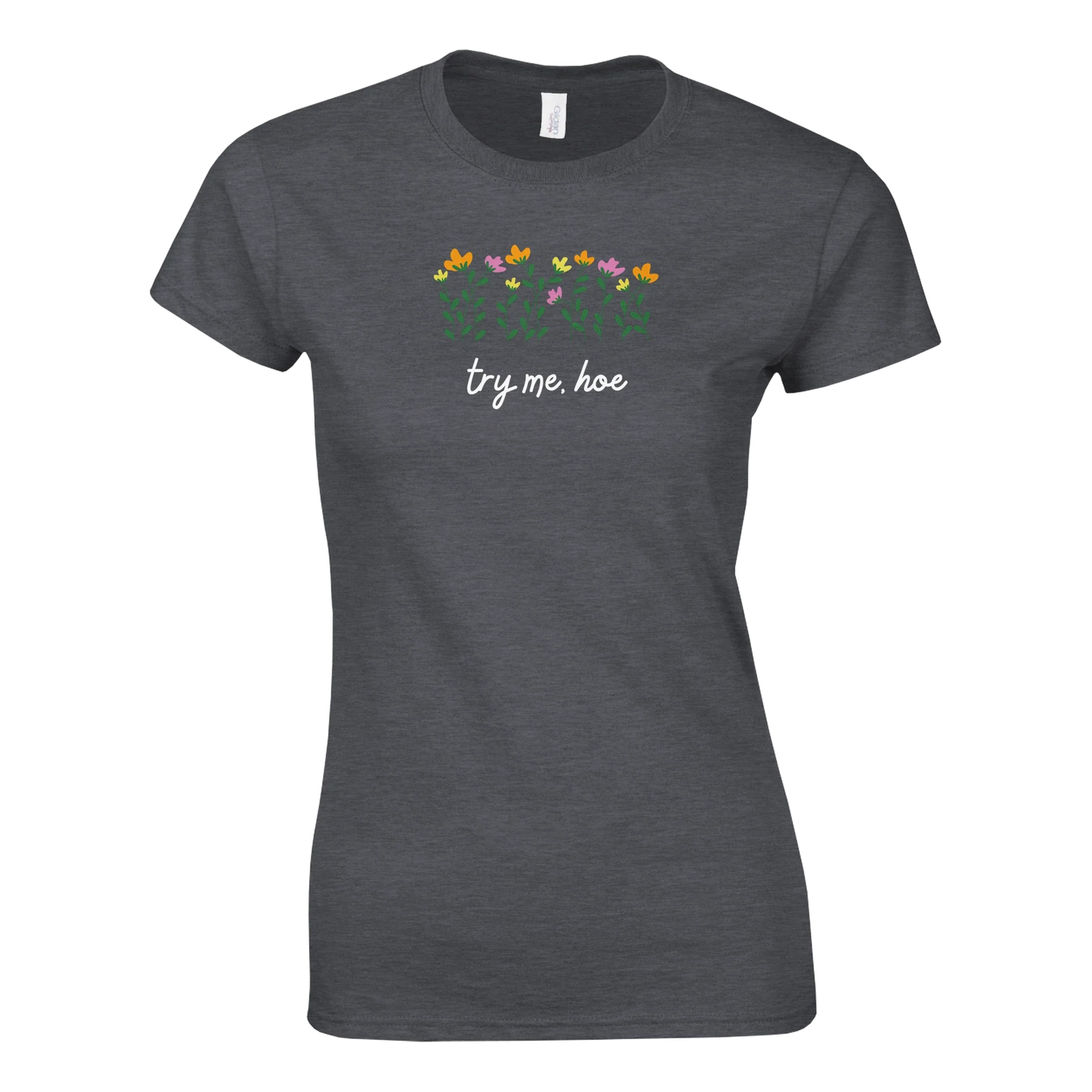 Try Me HoeThis graphic tee boldly declares "Try Me, Hoe," serving up a sassy attitude that’s impossible to ignore. It's the perfect shirt for anyone who isn’t afraid to stand Print MaterialTry Me, Hoe - Women's Graphic TeeCady Creations