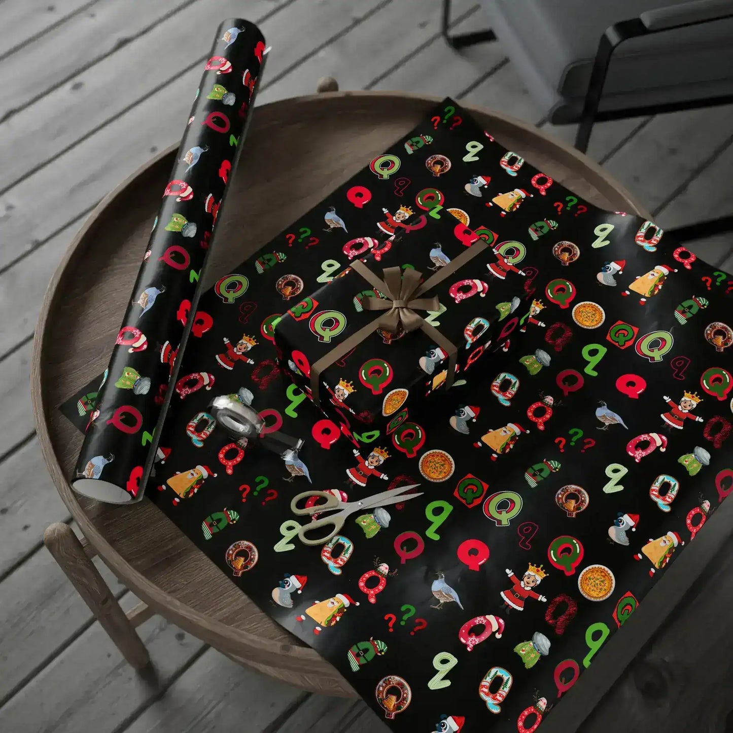 "Q" Christmas Wrapping Paper – Alphabet Gift Swap Collection