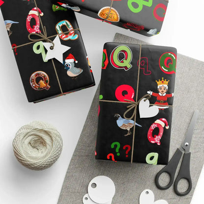 "Q" Christmas Wrapping Paper – Alphabet Gift Swap Collection