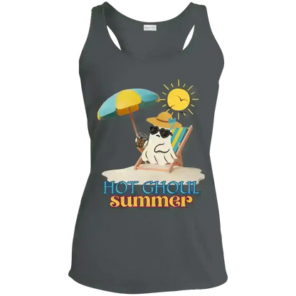 Hot Ghoul Summer Beach Ghost Humor Racerback Tank - Cady Creations