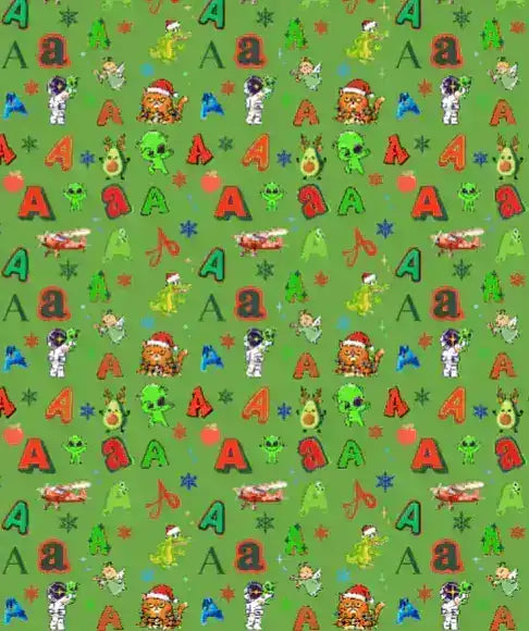 "A" Christmas Wrapping Paper – Alphabet Gift Swap Collection