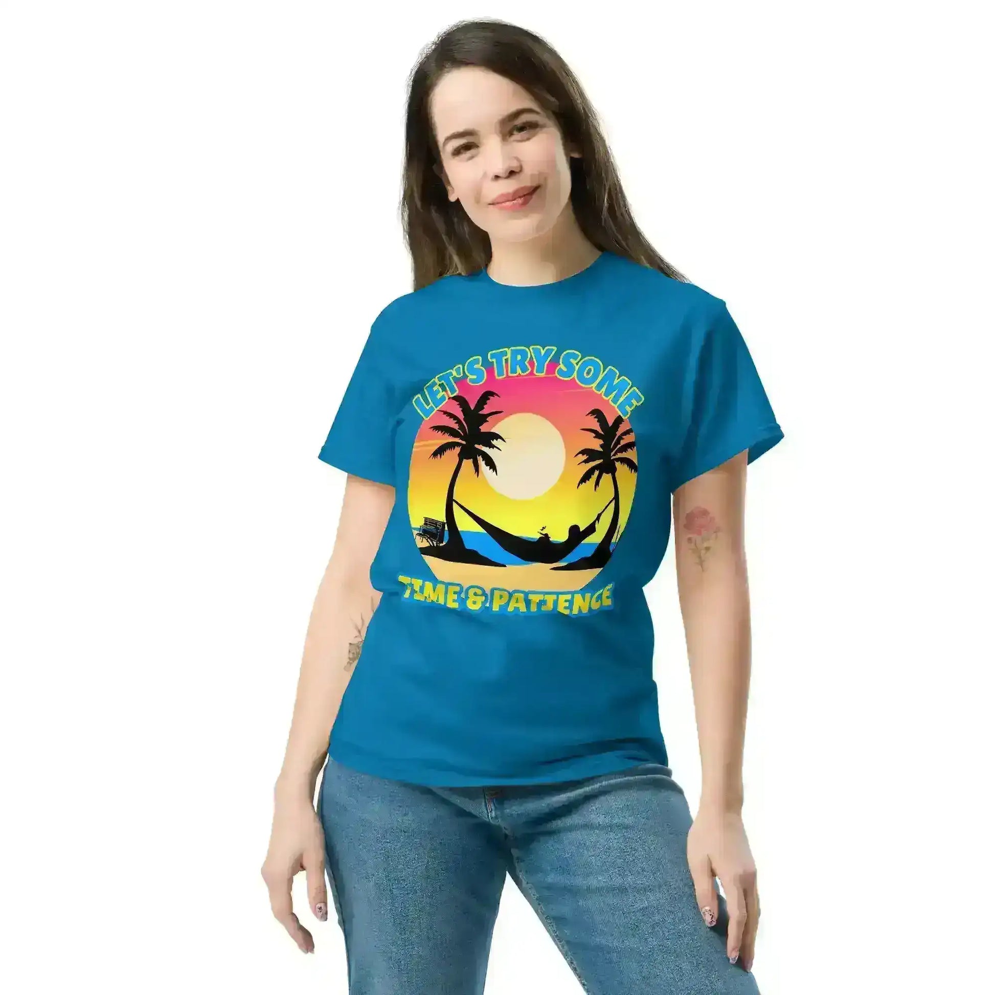 Let's Try Some Time & Patience Blue Vacation Andrew McMahon in the Wilderness Inspired Unisex Tee - Cady Creations