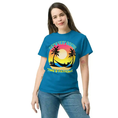 Let's Try Some Time & Patience Blue Vacation Andrew McMahon in the Wilderness Inspired Unisex Tee - Cady Creations