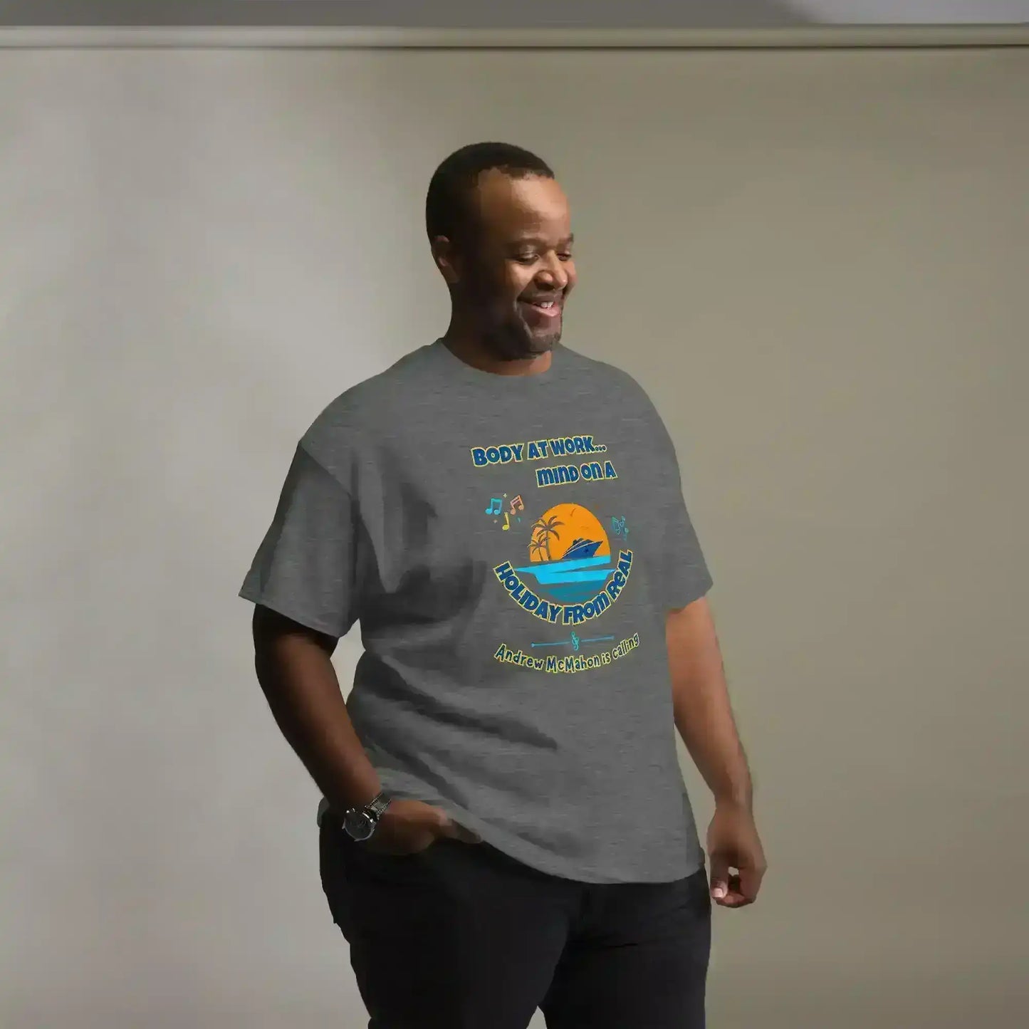 Body At Work Mind On A Holiday From Real Cruise Andrew McMahon Inspired Unisex Tee - Cady Creations