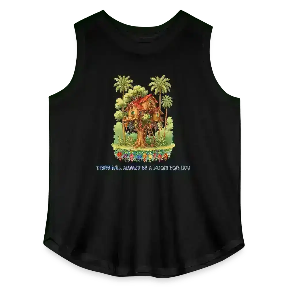 "There Will Always Be A Room For You" - Andrew McMahon in the Wilderness House in the Trees Lyric Inspired Women's Curvy Relaxed Tank Top - Cady Creations