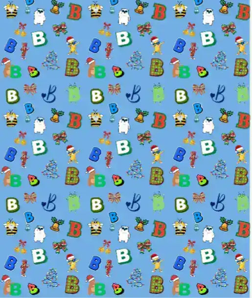 "B" Christmas Wrapping Paper – Alphabet Gift Swap Collection