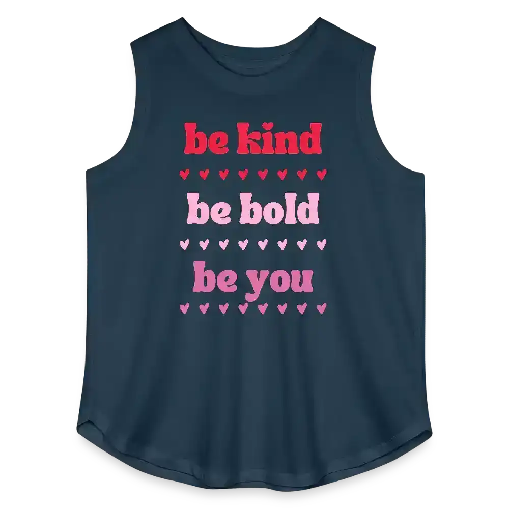 Be Kind Be Bold Be You Women's Curvy Relaxed Tank Top - denim