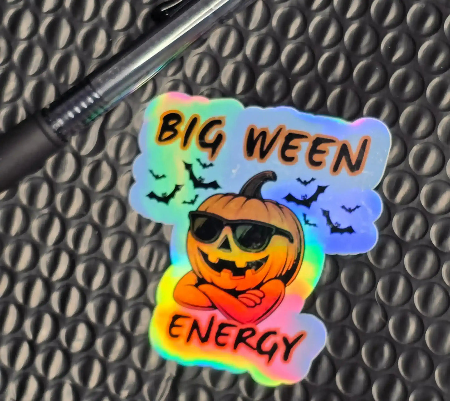 Big Ween Energy Sticker | Funny Halloween Pumpkin (Also Available in Holographic) - Cady Creations