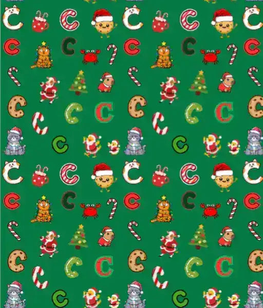 "C" Christmas Wrapping Paper – Alphabet Gift Swap Collection
